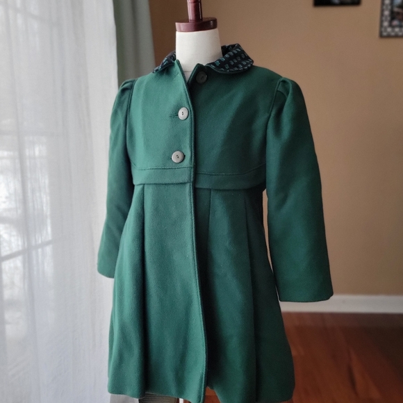 Rothschild Other - Vintage Rothschild Green Wool Blend Girls Coat Size 6X Fit & Flare